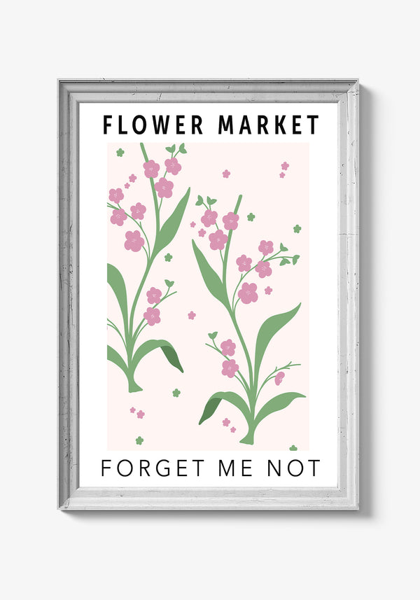 Botanisk vægplakat med detaljefyldte illustrationer.
