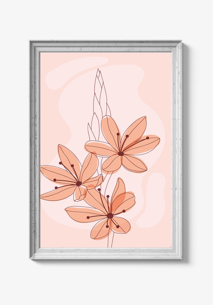 Plakat med tropiske blomster og jungletema.