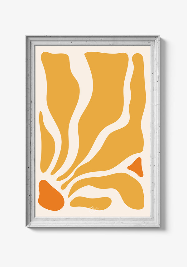 Nordisk designplakat med sarte blomstermønstre.