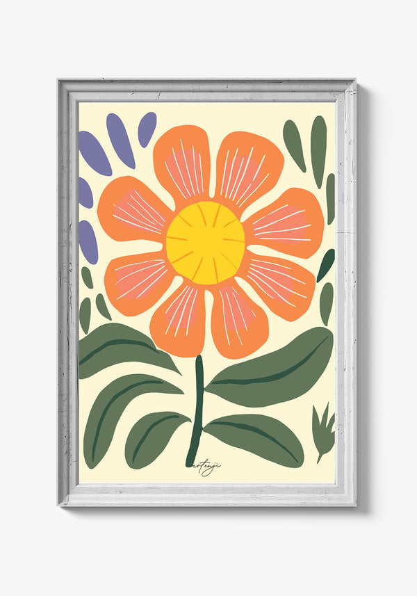 Akvarelblomster i moderne skandinavisk design.