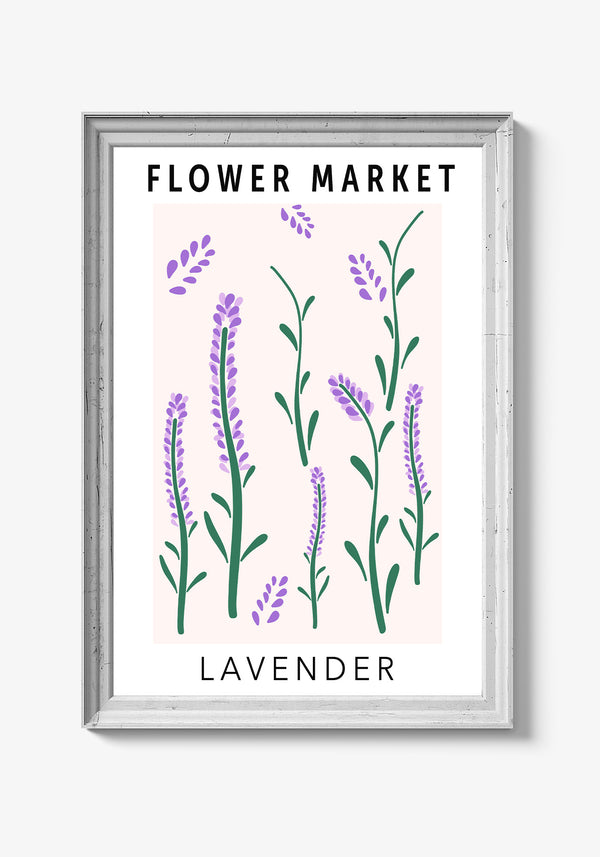 Plakat til stuen med blomstrende kirsebærtræer.