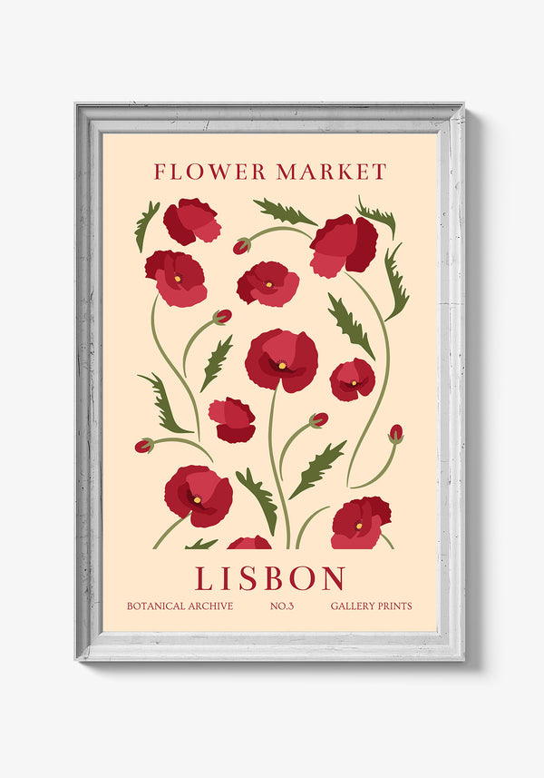 Akvarelblomster på moderne vægplakat.