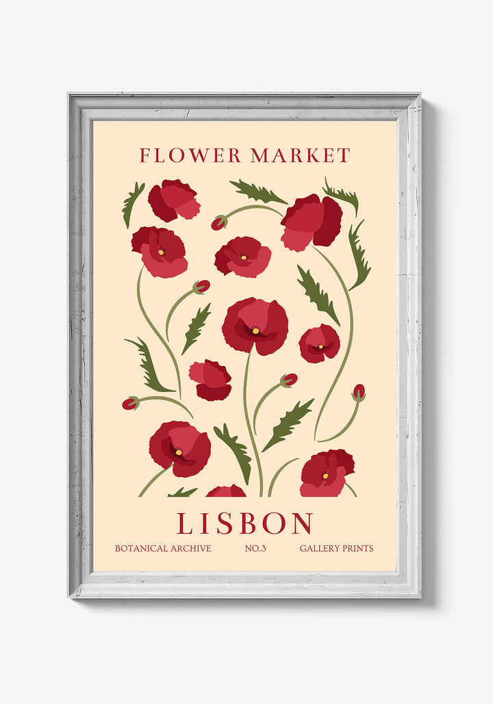 Akvarelblomster på moderne vægplakat.
