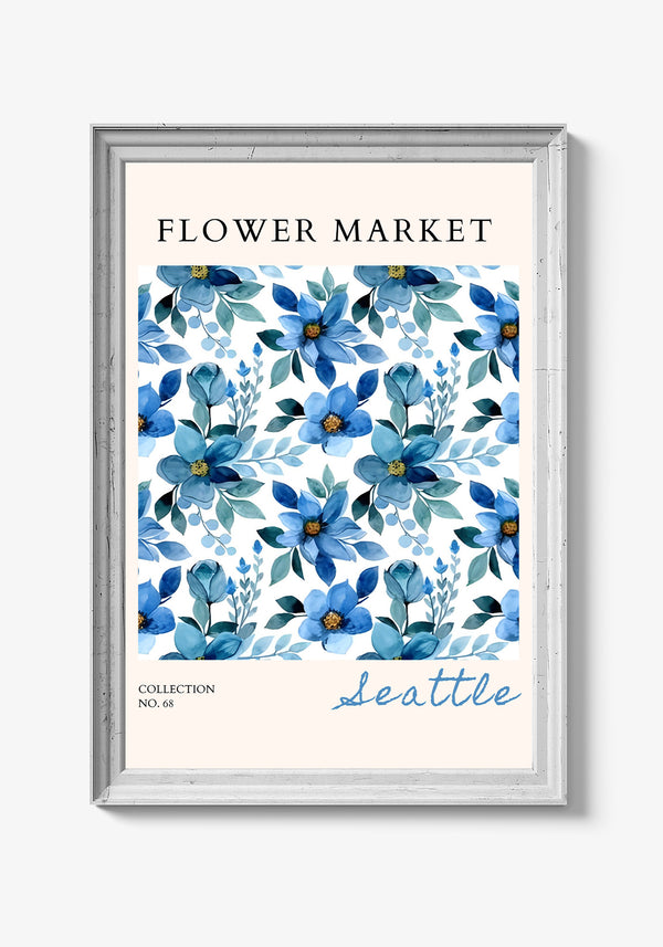 Minimalistisk plakat med botaniske elementer.