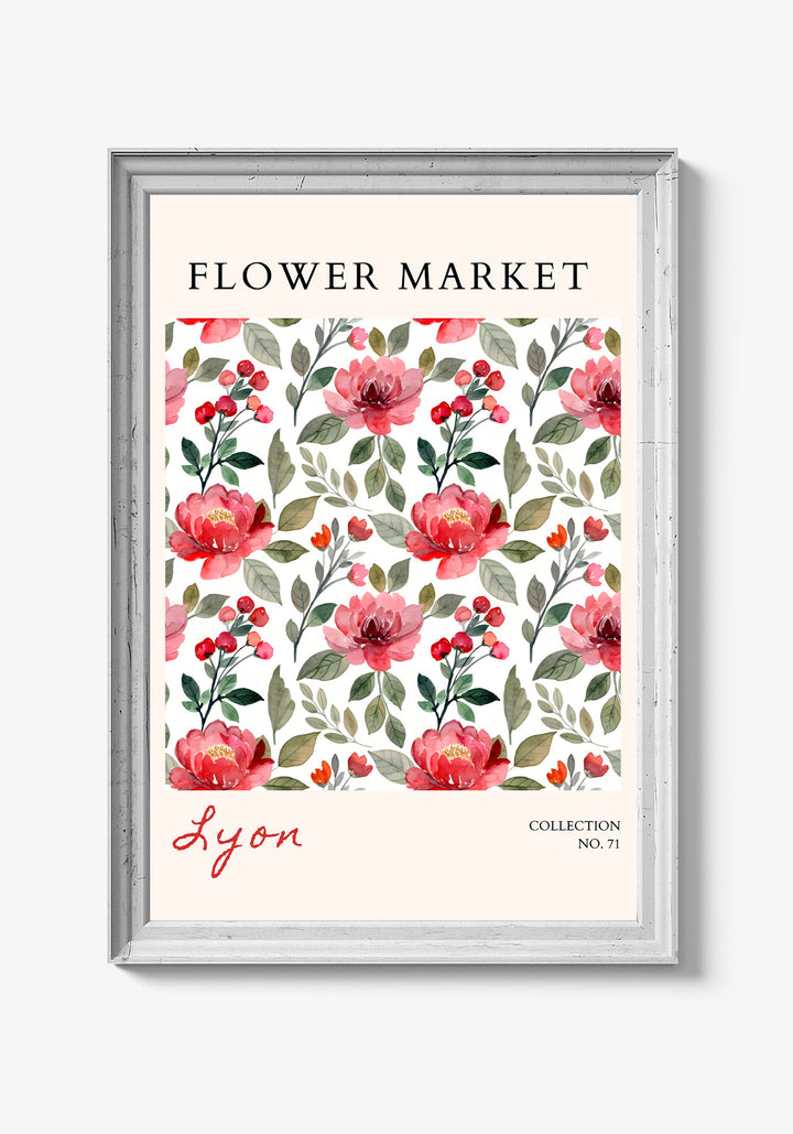Botanisk motiv med vilde blomster i fokus.