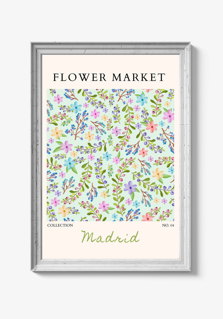 Plakat med blomstrende eng og delikate detaljer.