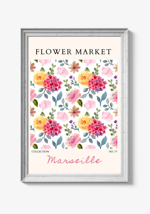 Naturinspireret plakat med vilde roser.