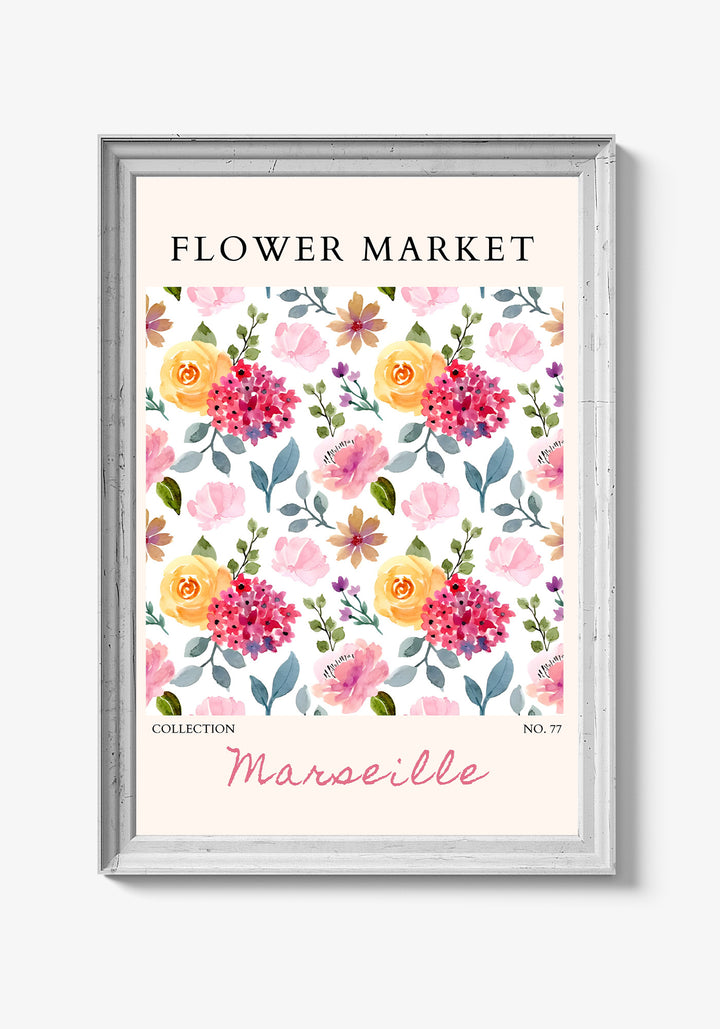 Naturinspireret plakat med vilde roser.