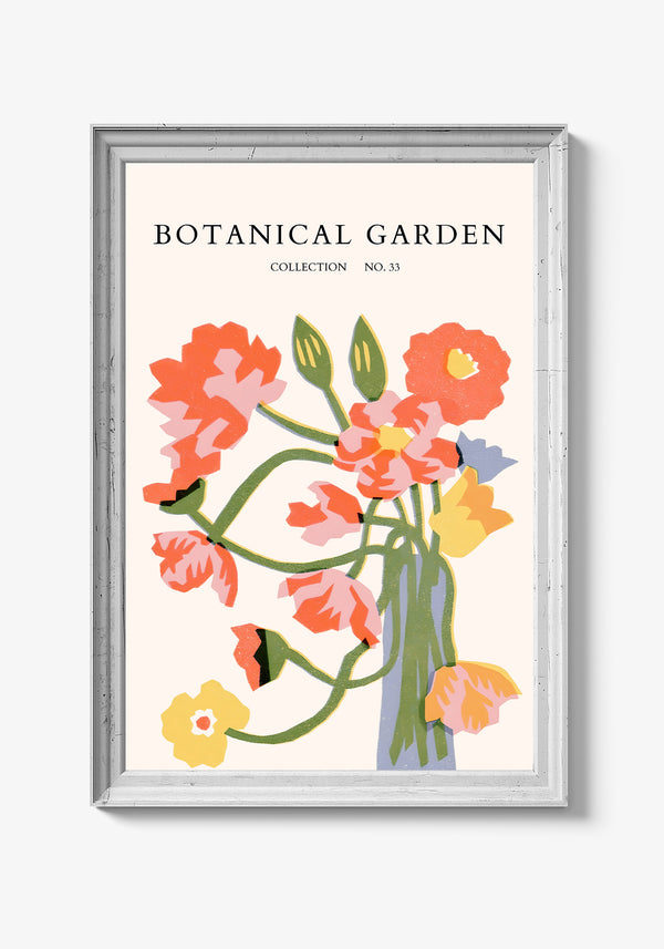 Abstrakte blomster på en unik kunstplakat.