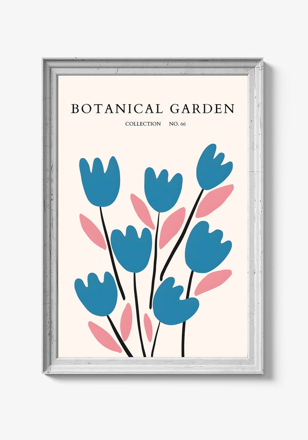 Håndtegnede blomster på naturplakat.