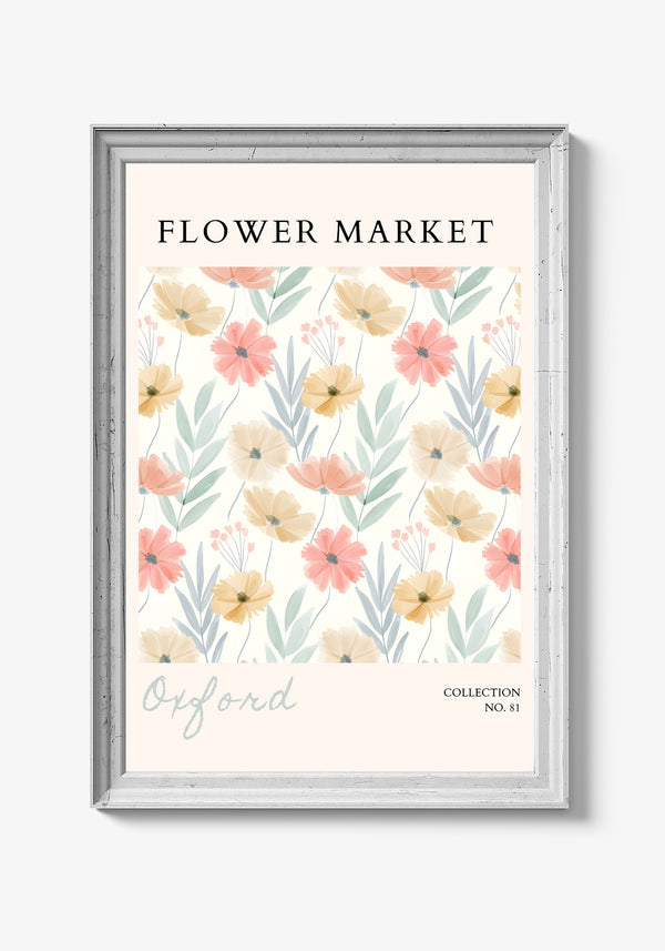 Akvarelplakat med enkle, delikate blomster.