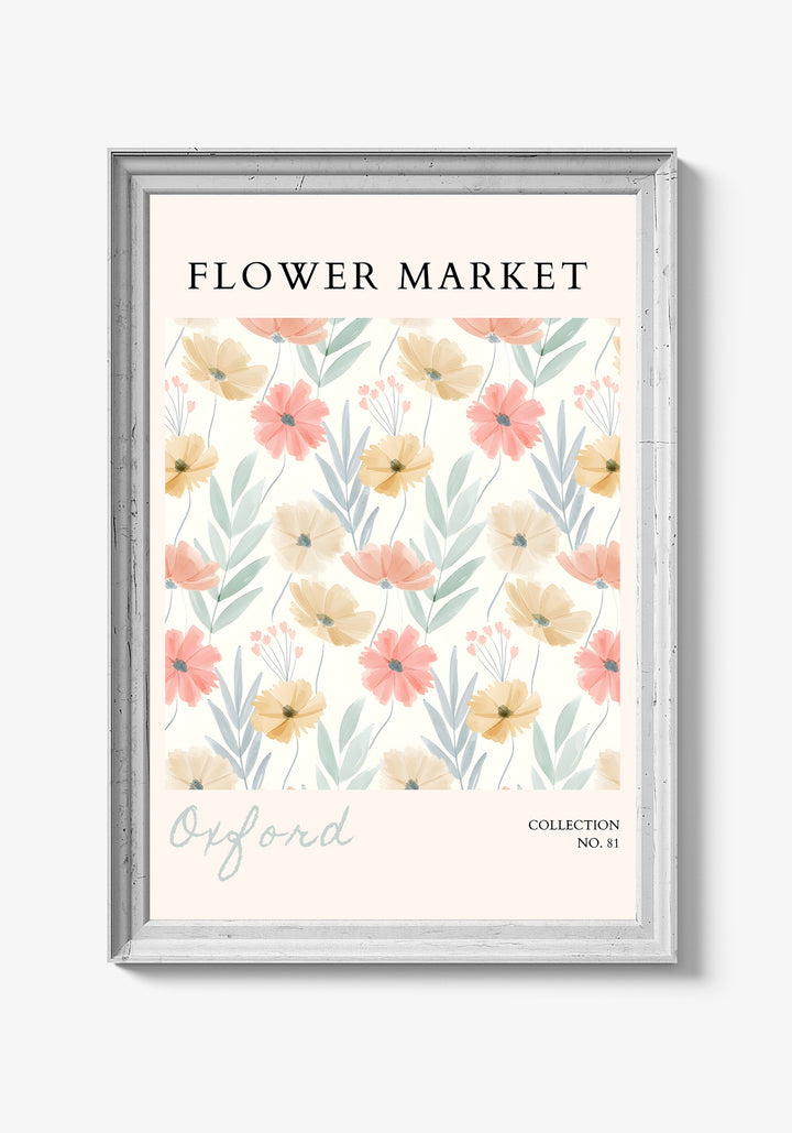 Akvarelplakat med enkle, delikate blomster.