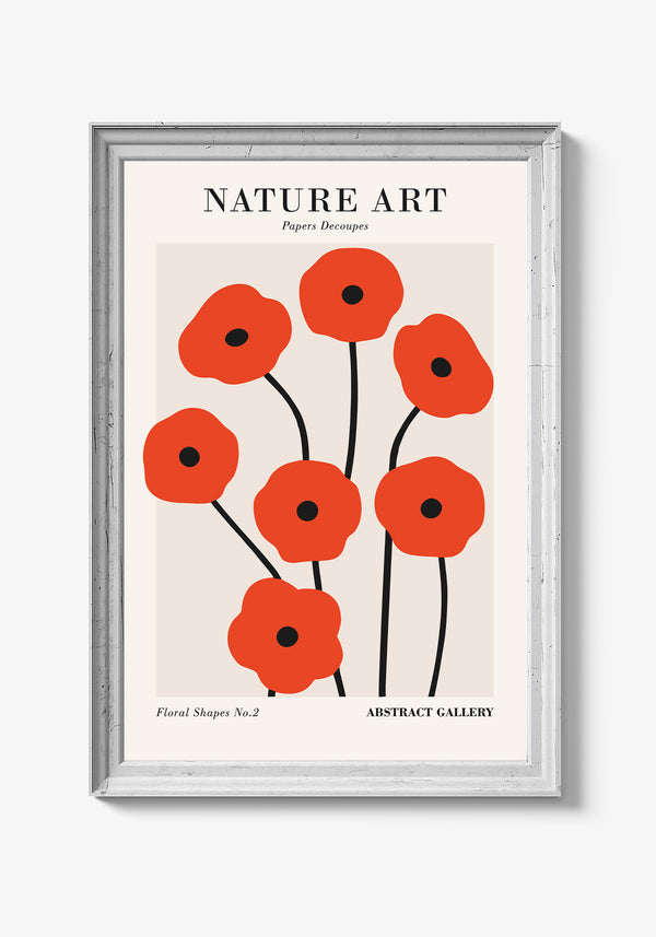 Plakat med smukke tulipaner i varme nuancer.
