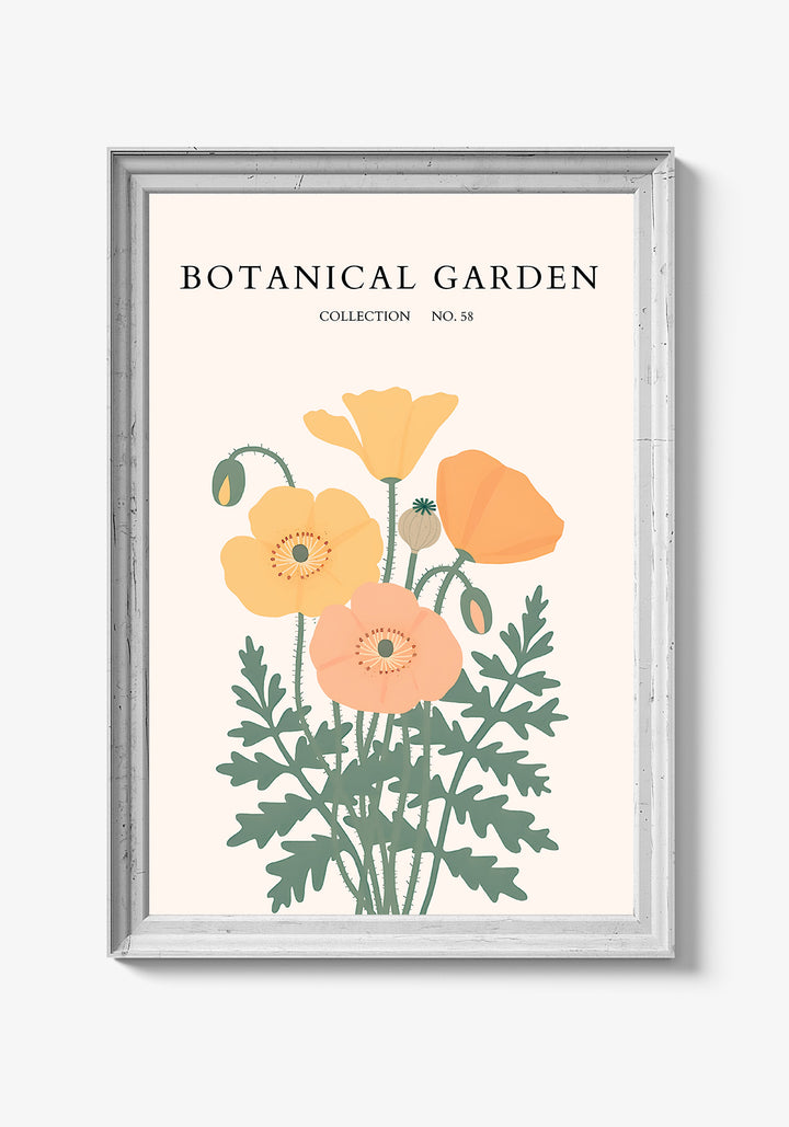 Moderne botanisk plakat med minimalistiske træk.