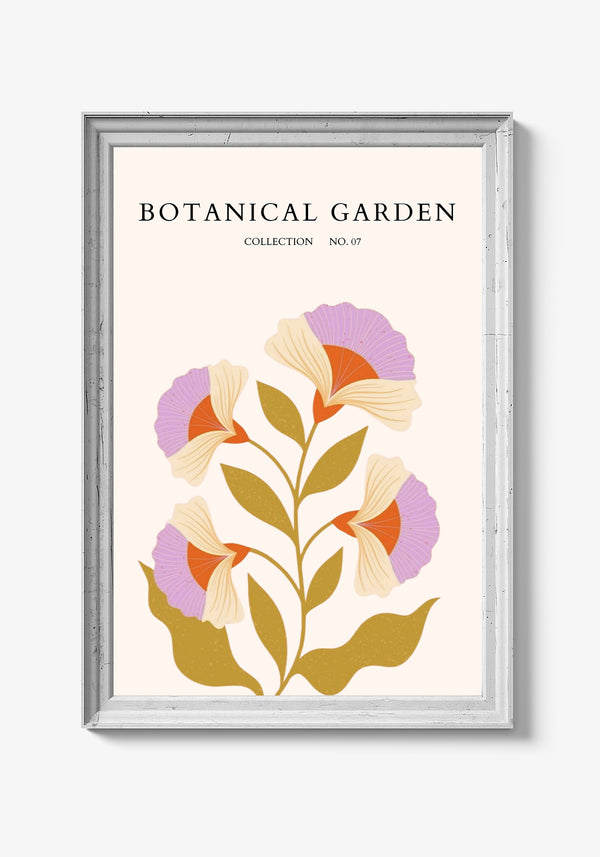 Romantisk blomsterplakat med akvareldetaljer.