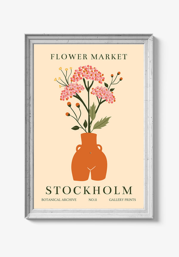 Farverige plakater til stuen med sommerblomster.