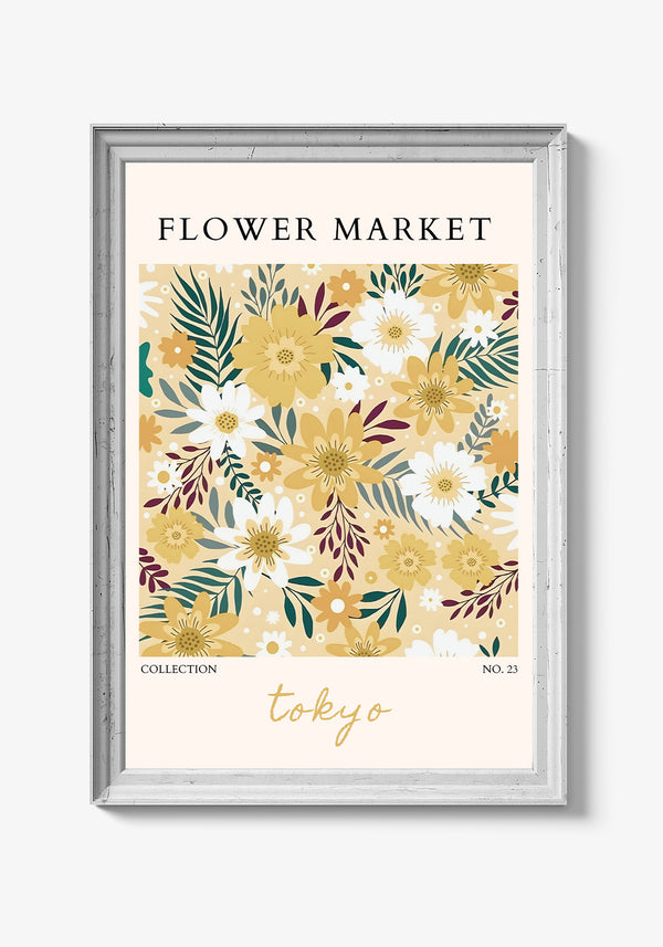 Moderne vaseplakat med blomster i jordfarver.