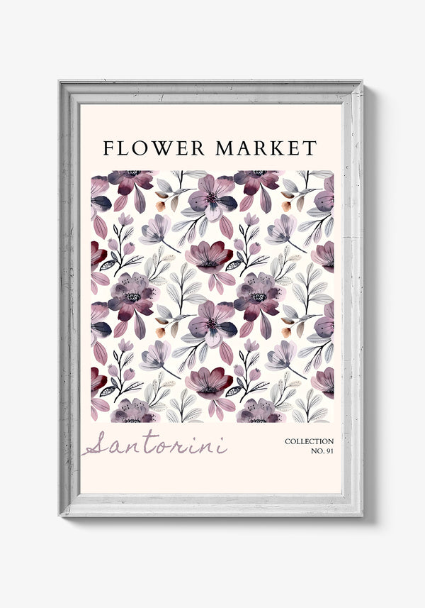 Naturplakat med akvarel-blomster.