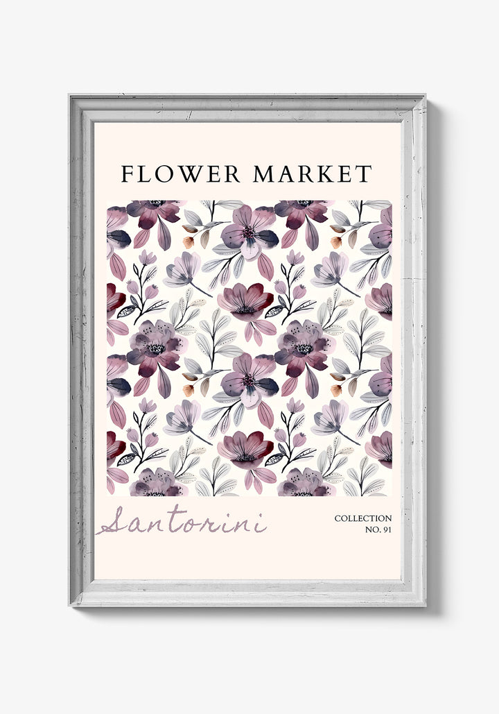 Naturplakat med akvarel-blomster.