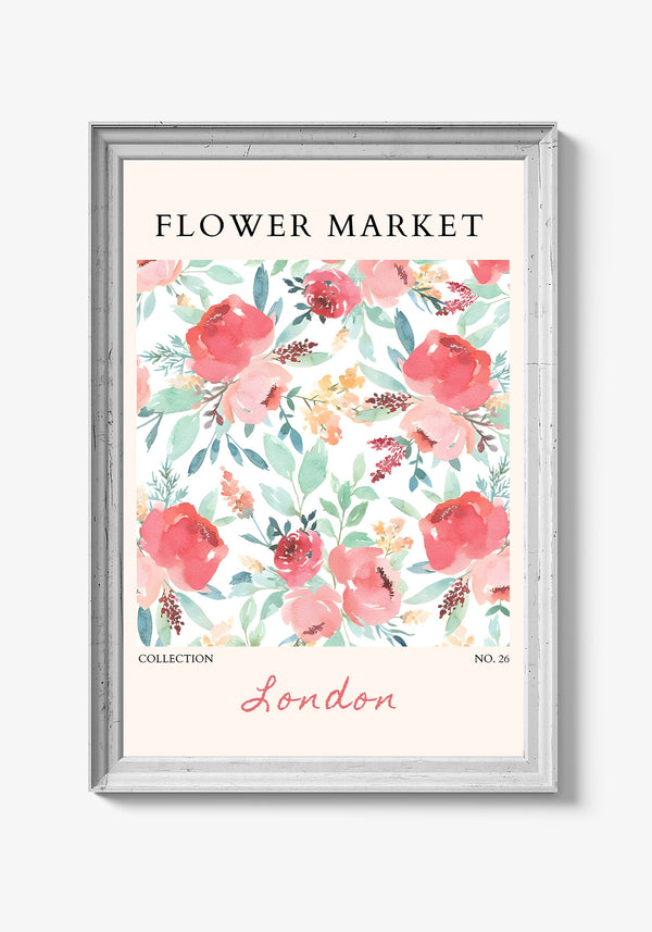 Store blomsterplakater med levende farver.