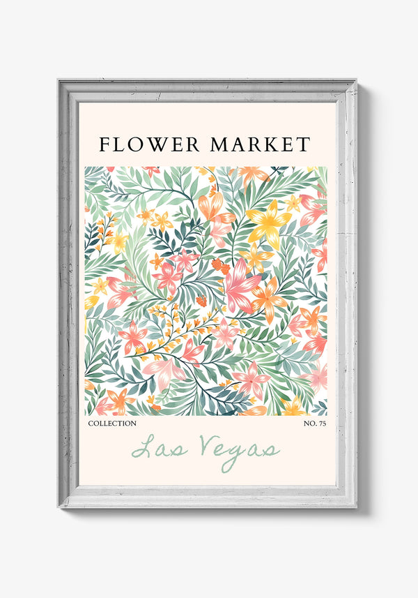 Farverige plakater til stuen med blomsterprint.