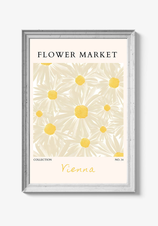 Kunstnerisk blomsterplakat med gradientfarver.