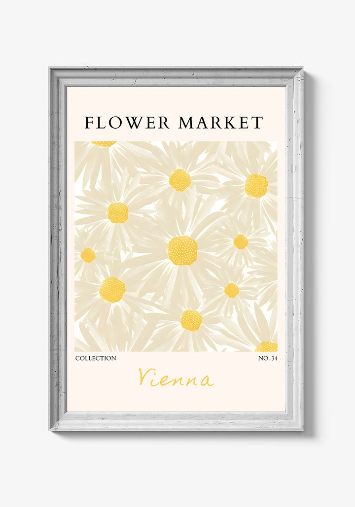 Kunstnerisk blomsterplakat med gradientfarver.